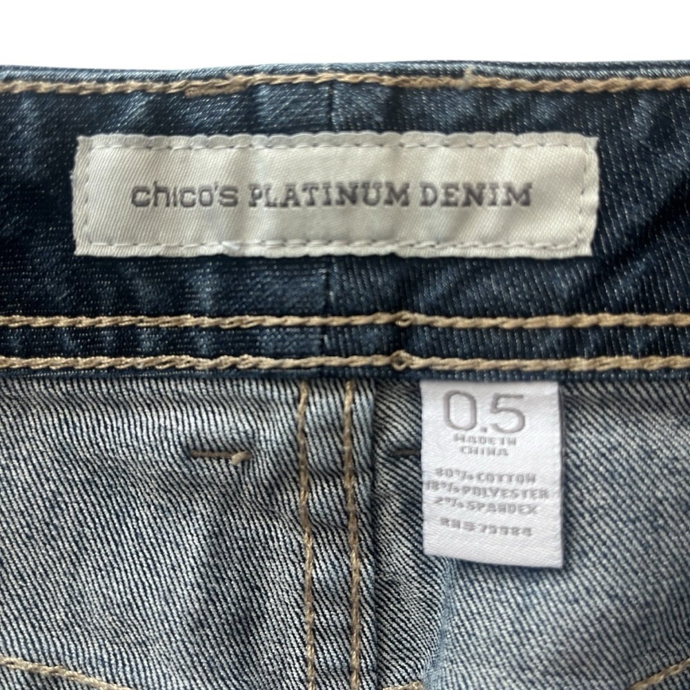 Chico’s Stretch Rolled Crop Blue Jeans Sz S/M (Chico’s 0.5) - Picture 9 of 12